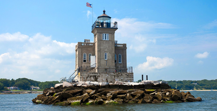 Huntington Harbor Lighthouse on Long Island, New York