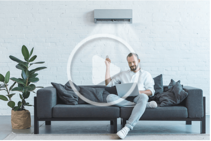 man using ductless system