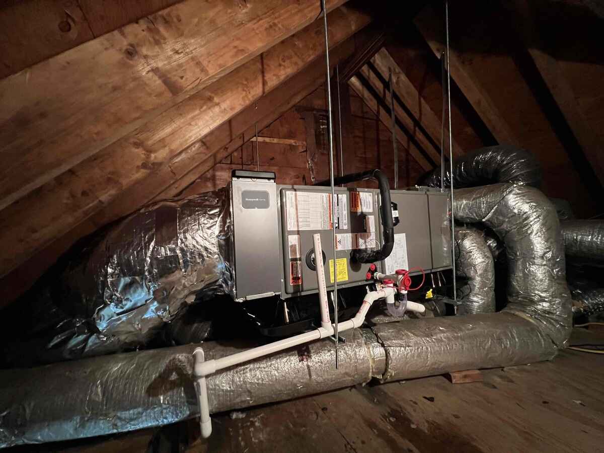 New indoor ac system in an attic