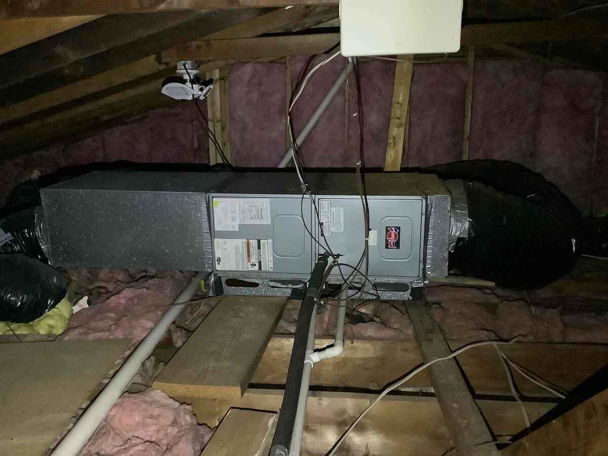 Old indoor AC system in an attic