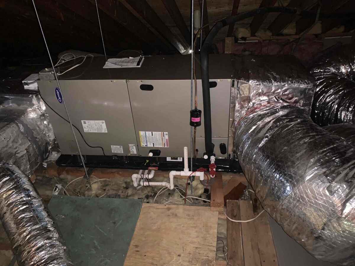 new air handler system in an attic