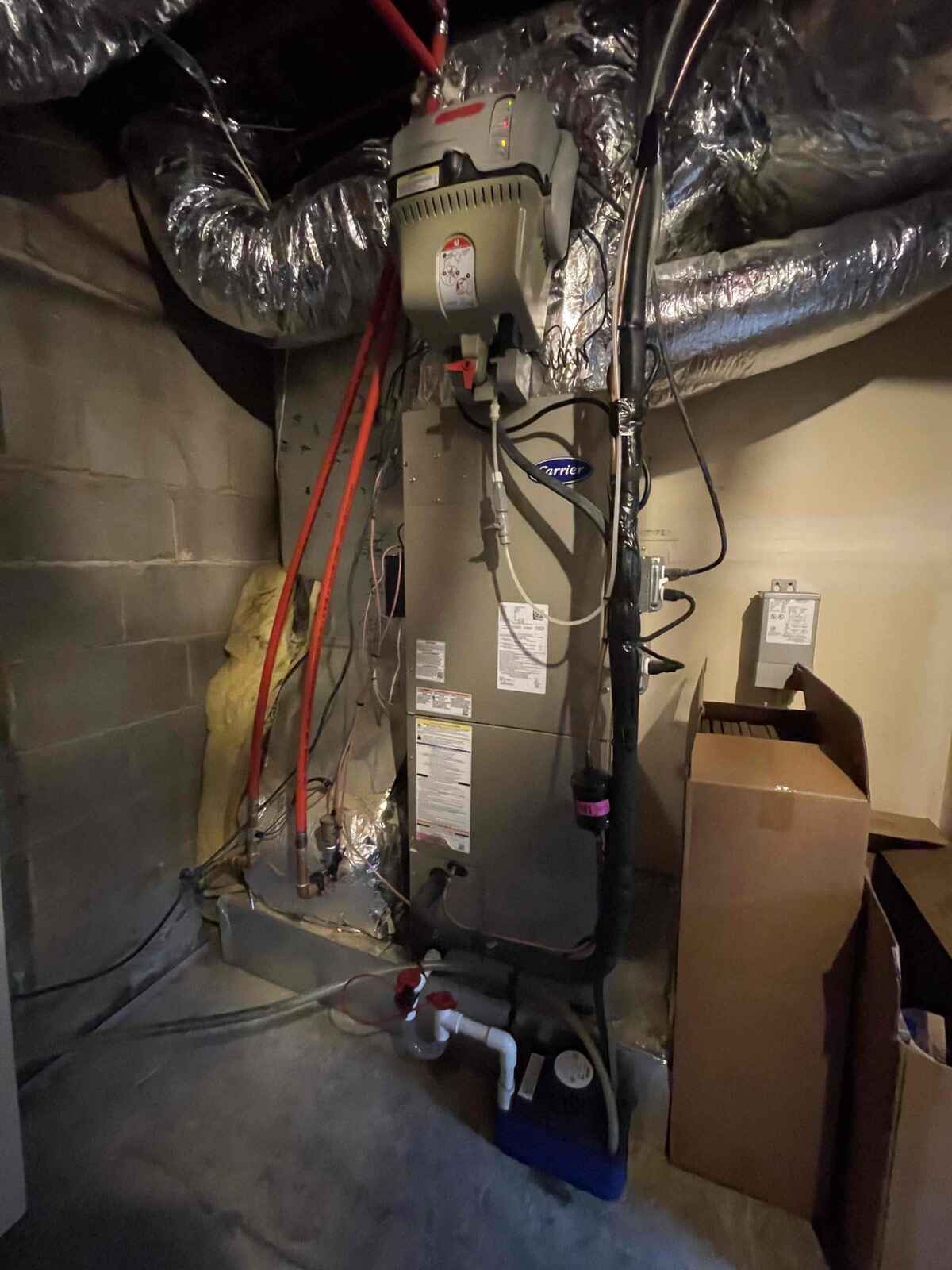 new air handler system in the basement