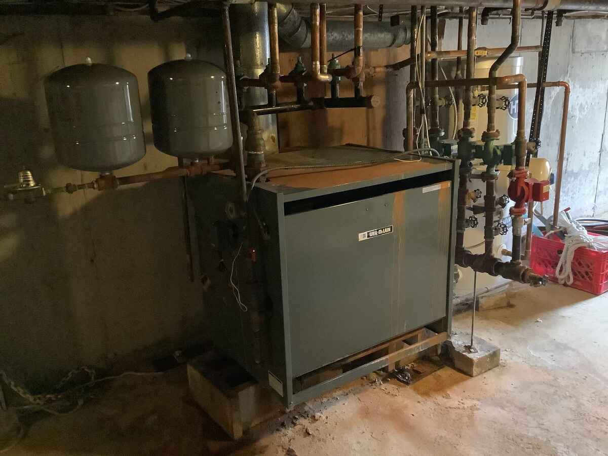 Old boiler in a basement
