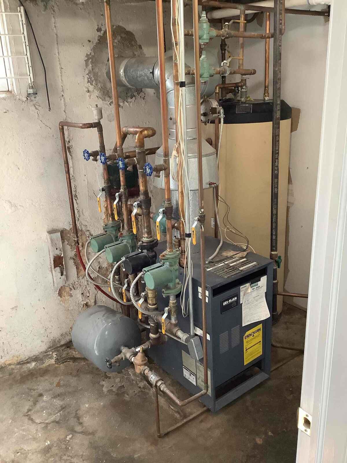 An old boiler in a basement